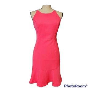 Sugar + lips beauty queen hot pink sz M strappy back high neck dress